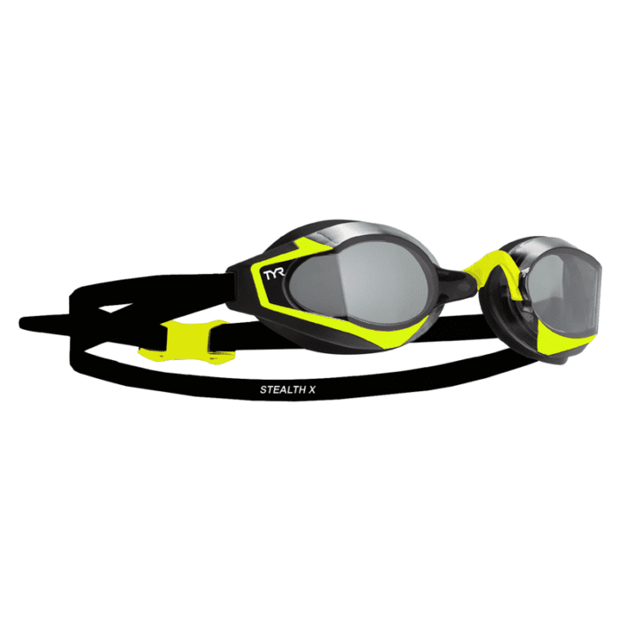 TYR Stealth X Race Goggles - Black/Lime