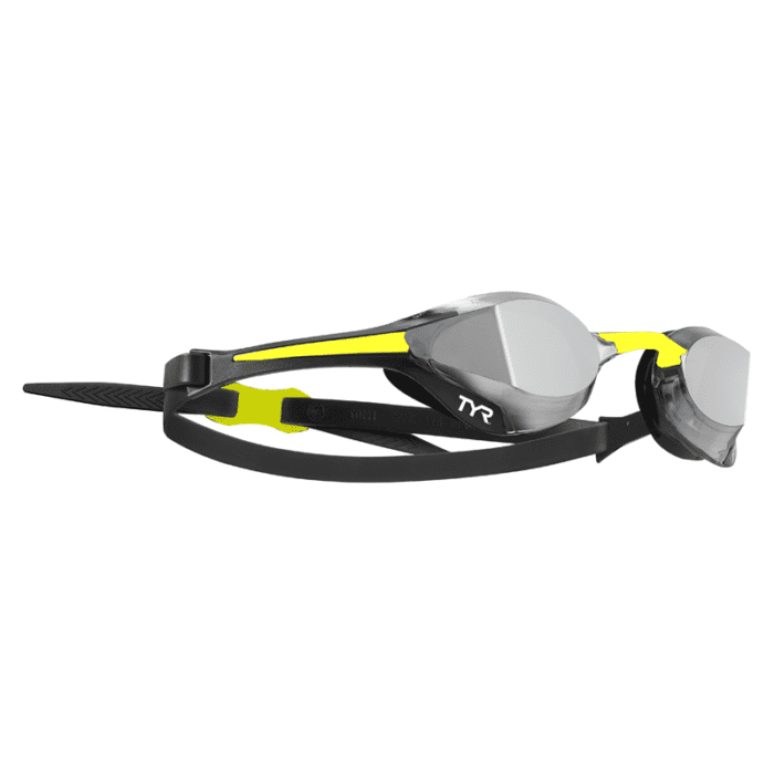 TYR Tracer X Elite Mirrored Racing Goggles - Black/Lime