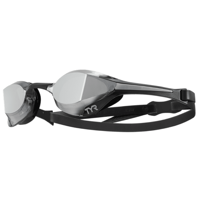 TYR Tracer X Elite Mirrored Racing Goggles - Black/Silver