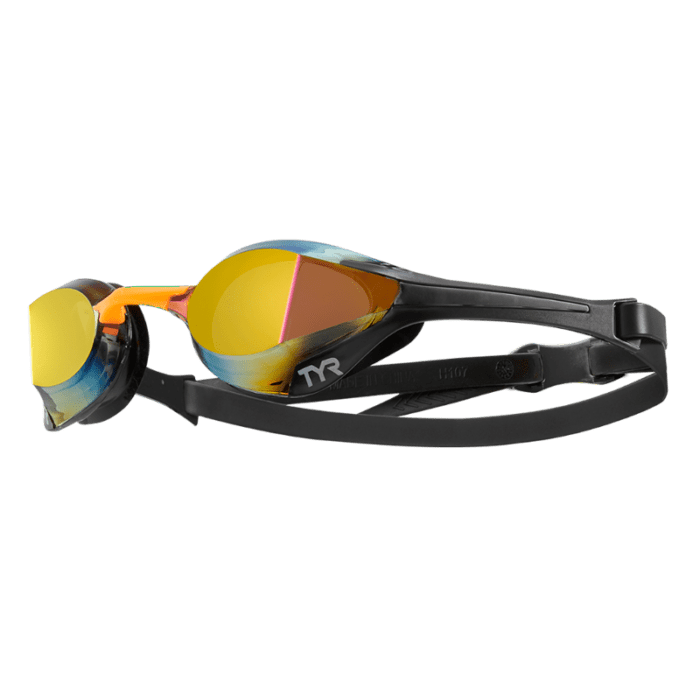 TYR Tracer X Elite Mirrored Racing Goggles - Gold/Orange