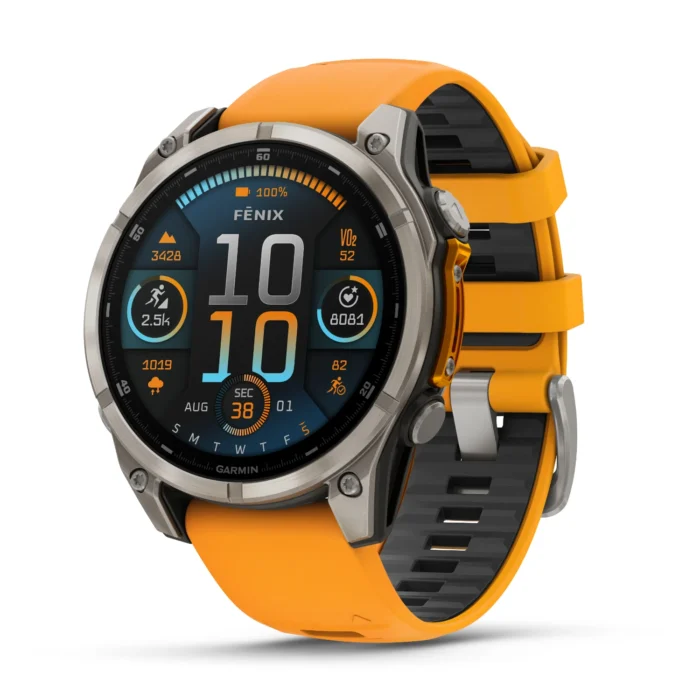 Garmin Fenix 8 - 47mm AMOLED Sapphire, Titanium with Spark orange/graphite Multisport Smartwatch