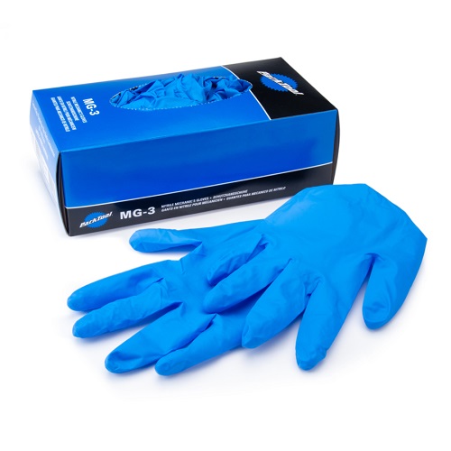 Park Tool MG-3L Heavy-Duty Nitrile Mechanic Gloves (Box of 100) - LARGE